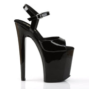 Pleaser XTREME-809 Platform Sandal (Black Patent/Black)