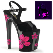Pleaser XTREME-809HB Platform Sandal (Black Patent/Black-Neon Pink)