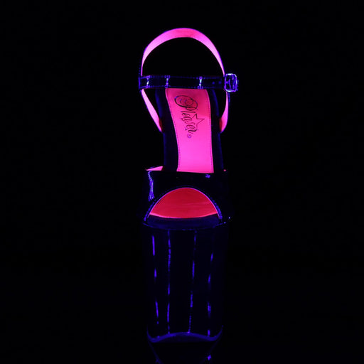 Pleaser XTREME-809TT Platform Sandal (Black Patent-Neon Hot Pink/Black)