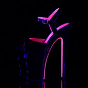 Pleaser XTREME-809TT Platform Sandal (Black Patent-Neon Hot Pink/Black)
