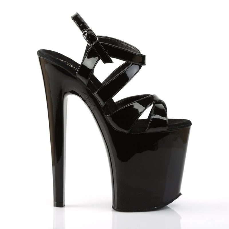 Pleaser XTREME-872 Platform Sandal (Black Patent/Black)