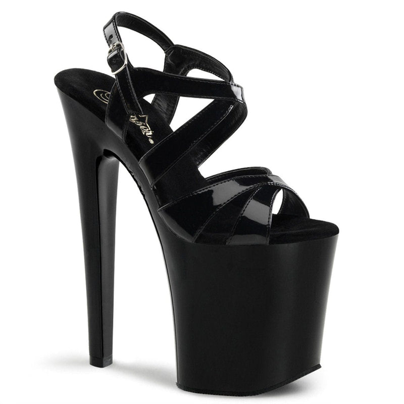 Pleaser XTREME-872 Platform Sandal (Black Patent/Black)