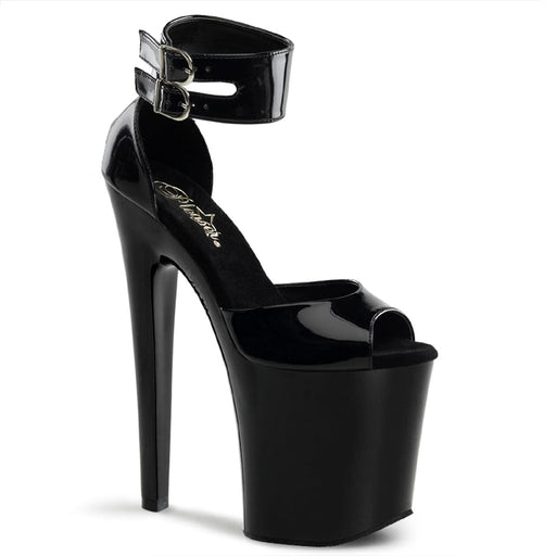 Pleaser XTREME-875 Platform Sandal (Black Patent/Black)
