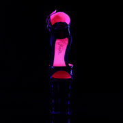 Pleaser XTREME-875TT Platform Sandal (Black Patent-Neon Hot Pink/Black)
