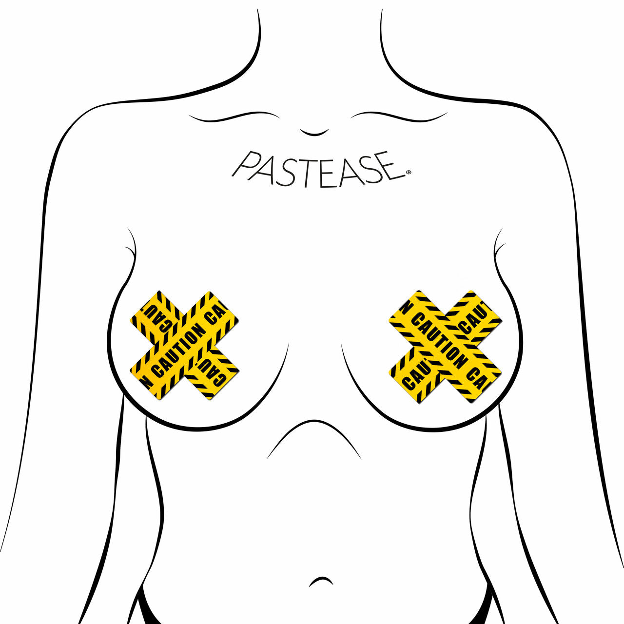 Plus X: Crossed Caution Tape Nipple Pasties