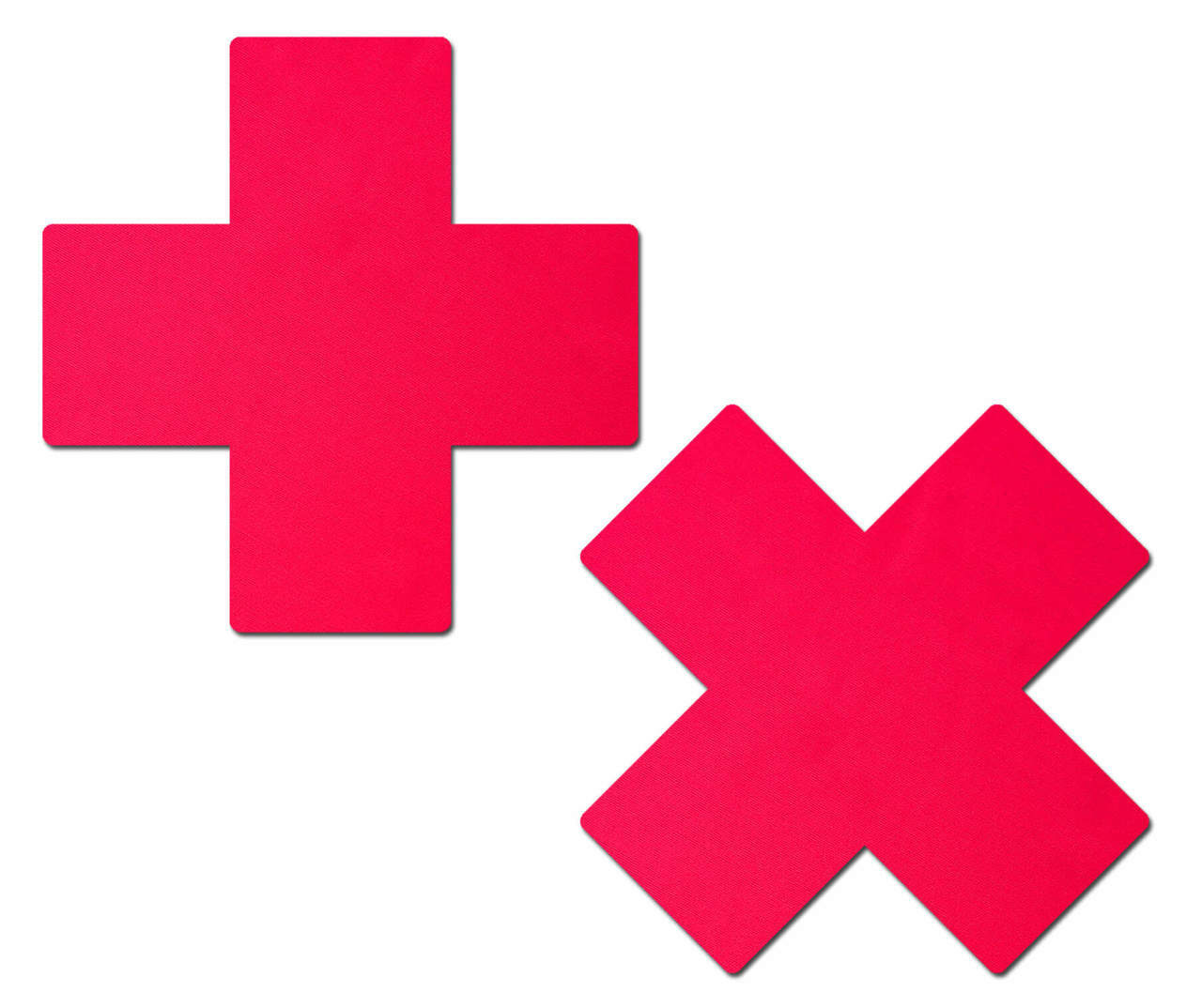 Plus X: Neon Red Cross Nipple Pasties
