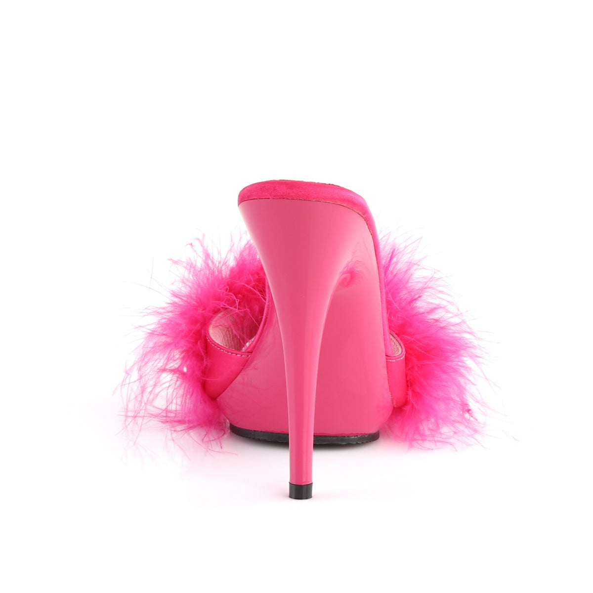 POISE-501F Hot Pink Satin-Marabou Fur/Hot Pink