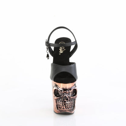 RAPTURE-809-LT Black Faux Leather/Satin Copper Chrome