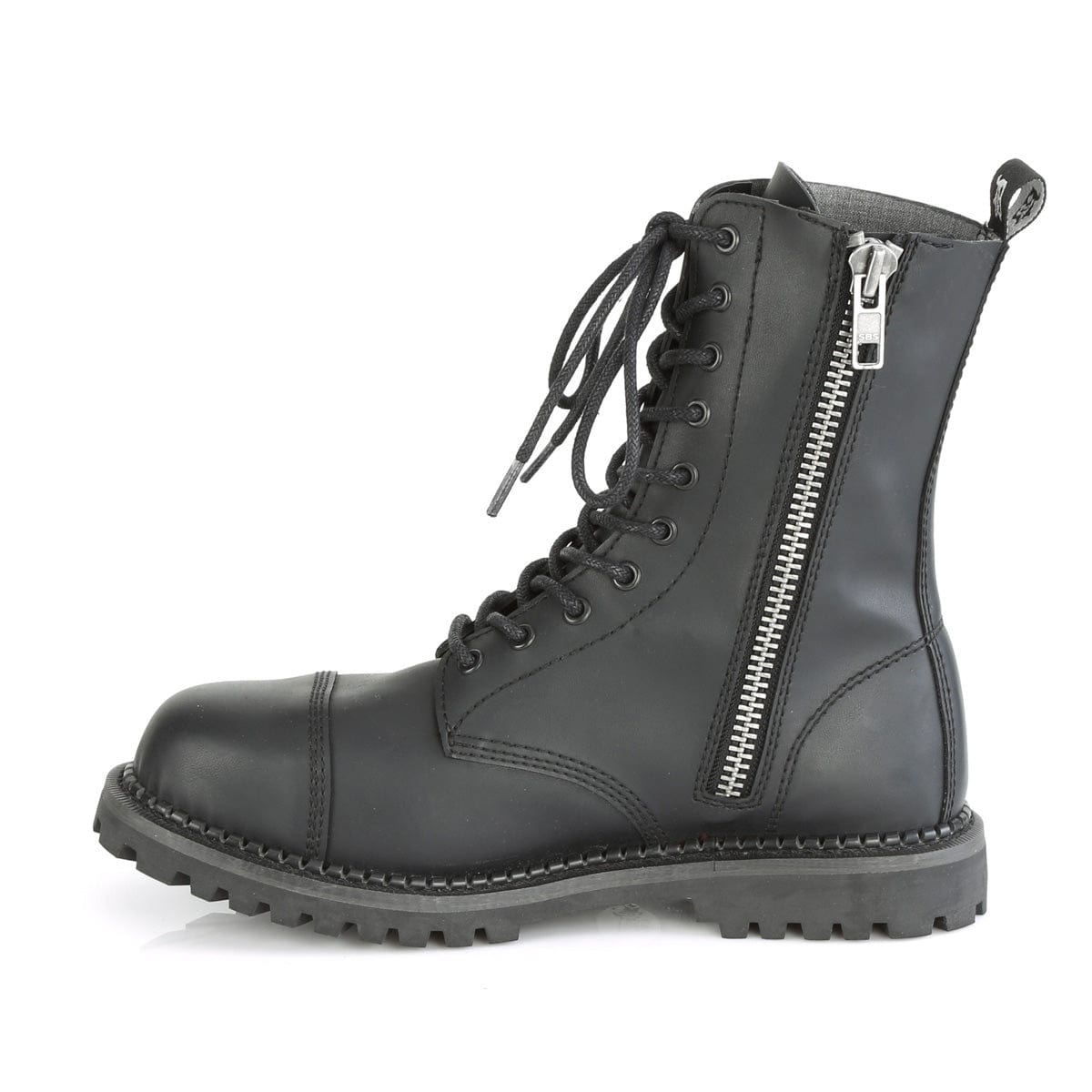 RIOT-10 Black Vegan Leather Ankle Boot