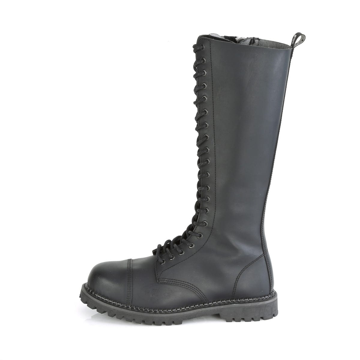 RIOT-20 Black Vegan Leather Knee Boot Demonia US Size (Unisex/Men's): 4
