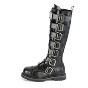 RIOT-21MP Black Leather Knee Boot Demonia US Size (Unisex/Men's): 4