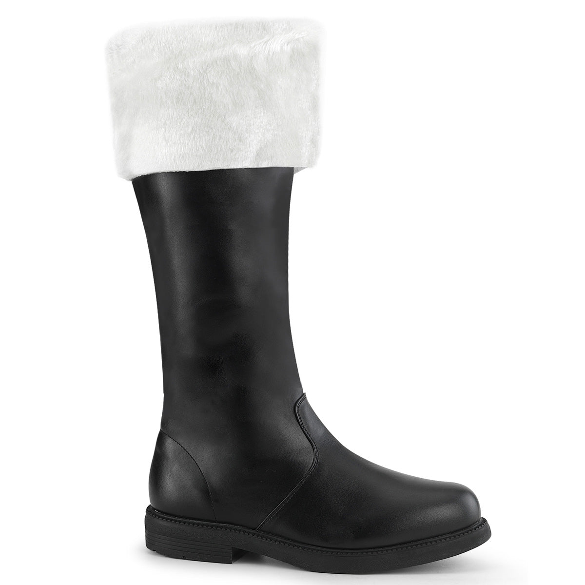 SANTA-108 Black White Faux Fur Boots