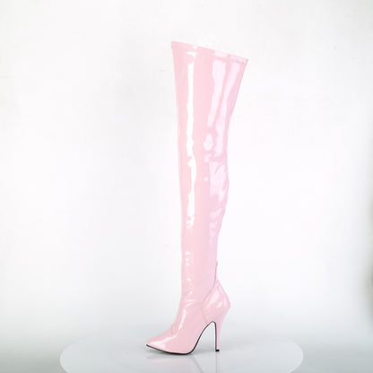 SEDUCE-3000 Baby Pink Stretch Patent Thigh Boot