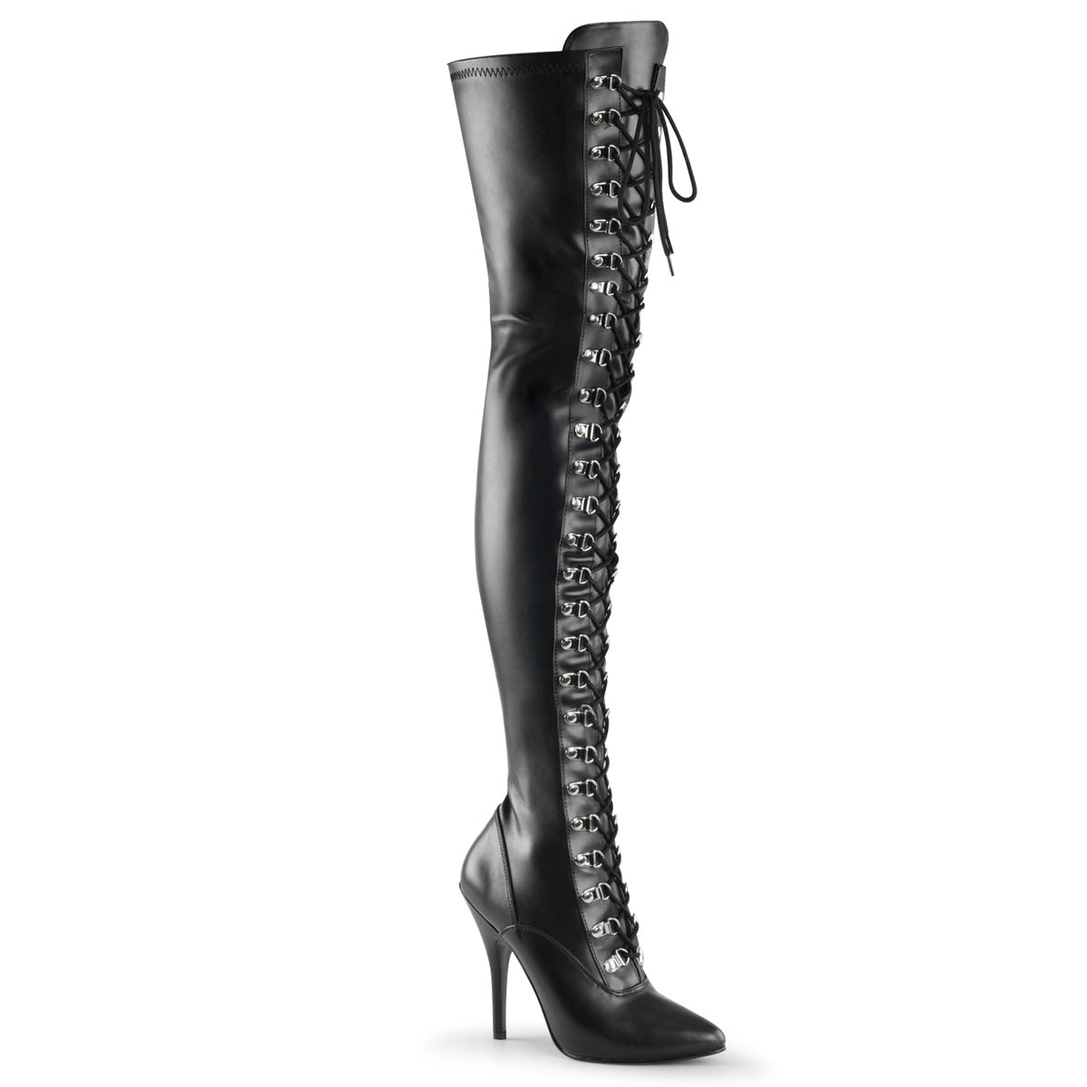 SEDUCE-3024 Black Str Thigh Boots