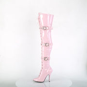 SEDUCE-3028 Baby Pink Stretch Patent Thigh Boot Pleaser US Size (Women's): 6
