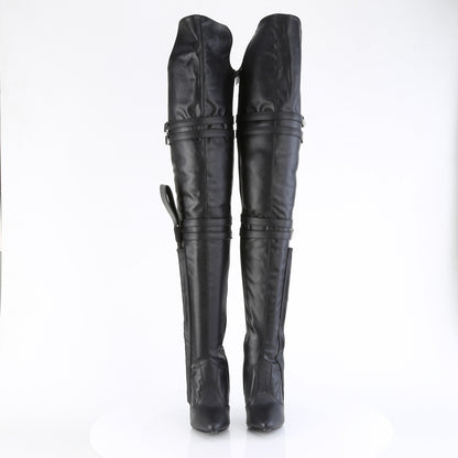 SEDUCE-3080 Black Stretch Faux Leather