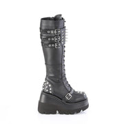 SHAKER-225 Black Vegan Leather Demonia US Size (Women's): 6