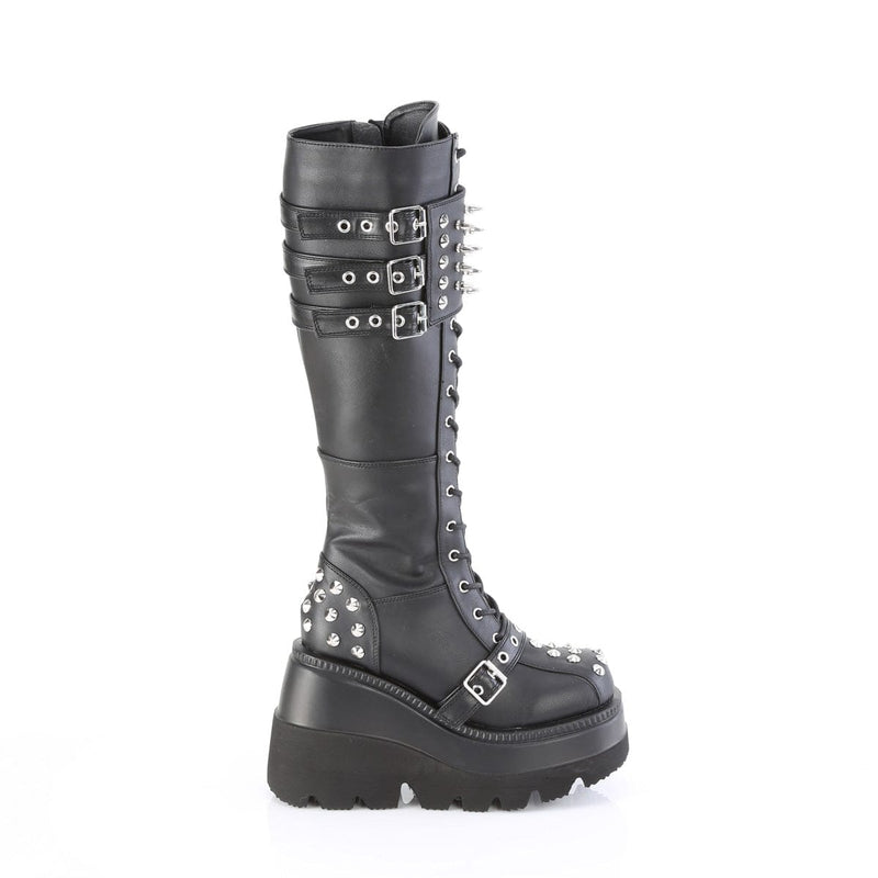 SHAKER-225 Black Vegan Leather Demonia US Size (Women's): 6