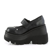 SHAKER-23 Black Vegan Leather Mary Janes Demonia US Size (Women's): 6