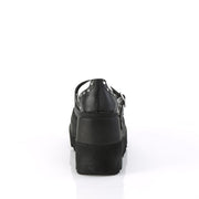 SHAKER-27 Black-White Vegan Leather Demonia US Size (Women's): 5