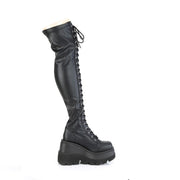 SHAKER-374 Black Stretch Vegan Leather Demonia US Size (Women's): 5