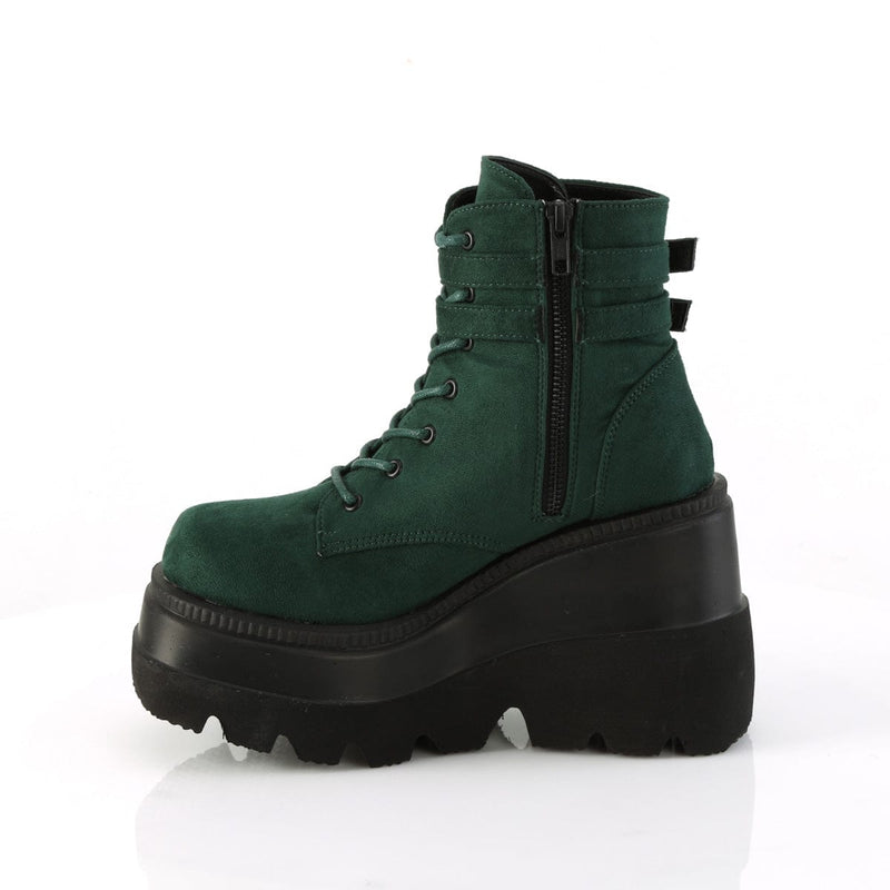 SHAKER-52 Emerald Vegan Suede Demonia US Size (Women's): 5