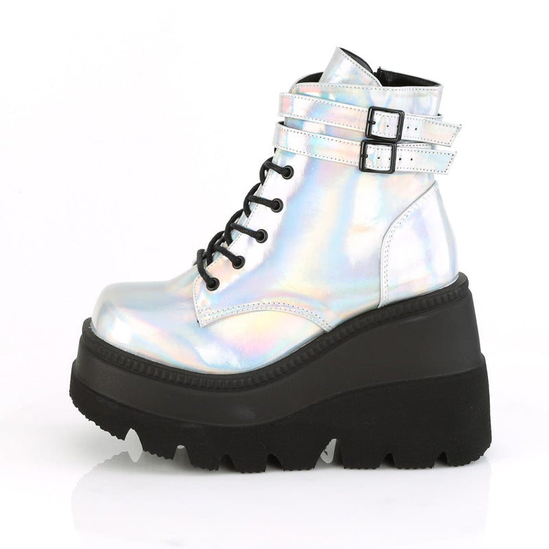 SHAKER-52 Silver Hologram Ankle Boot Demonia US Size (Women's): 5