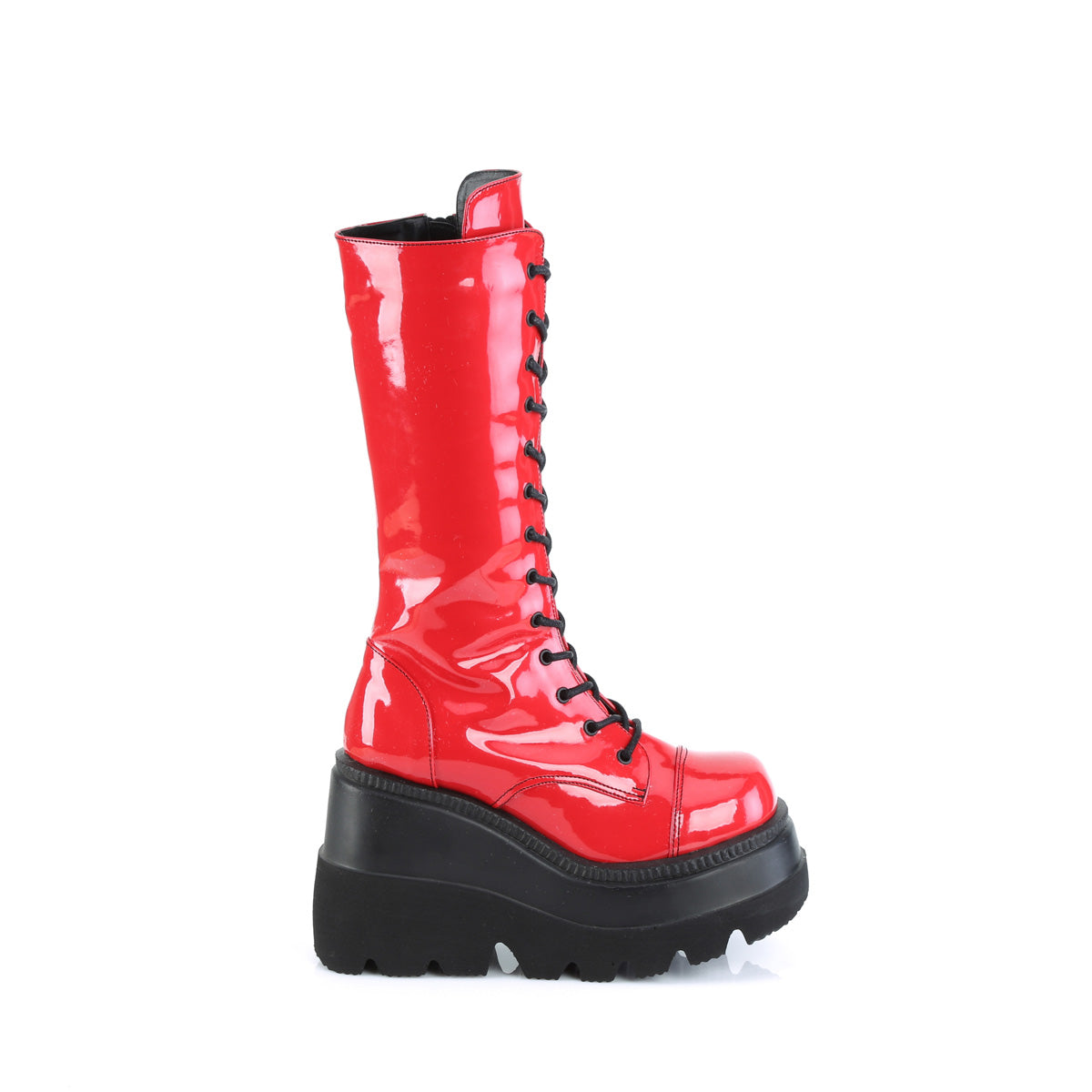 SHAKER-72 Red Patent Mid-Calf Boots