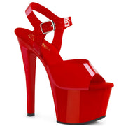 SKY-308N Red (Jelly-Like) TPU/Red Platform Sandal Pleaser US Size (Women's): 5