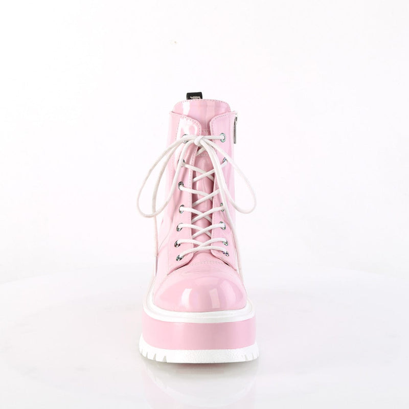 SLACKER-55 Baby Pink Hologram Patent Demonia US Size (Women's): 6