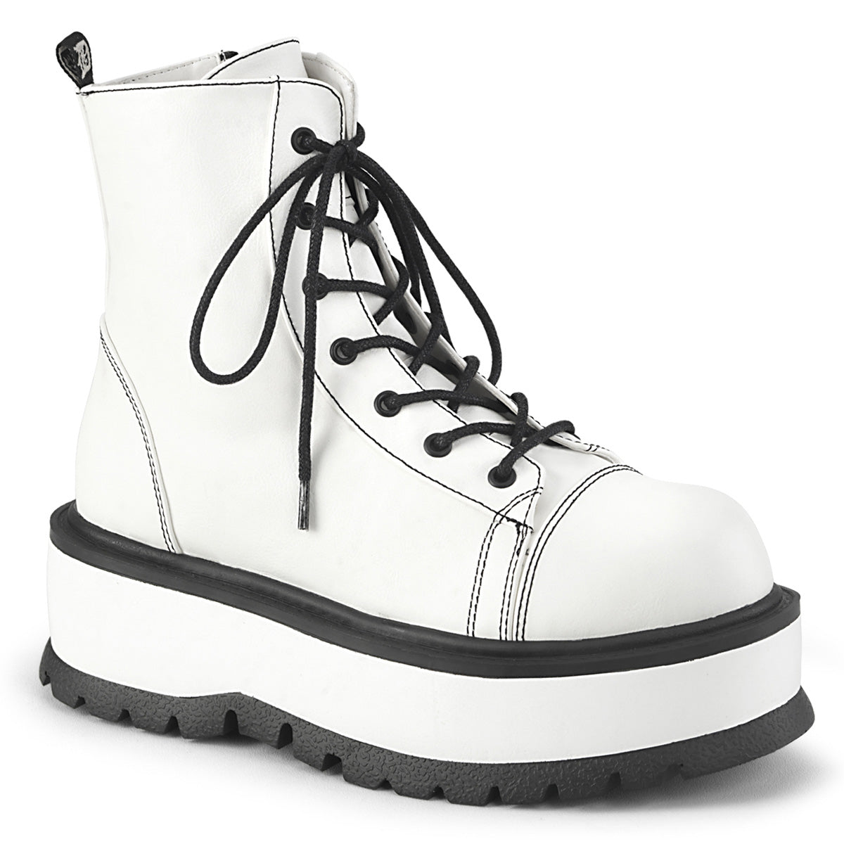 SLACKER-55 White Ankle Boots