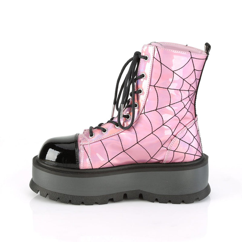 SLACKER-88 Pink Hologram-Black Patent Ankle Boot Demonia US Size (Women's): 6