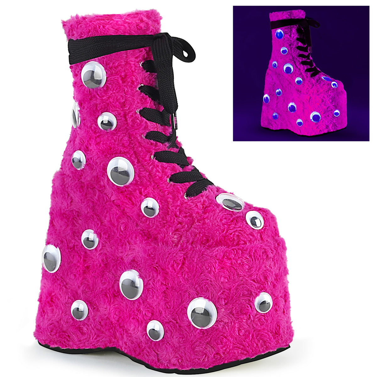 SLAY-206 Hot Pink Fur Ankle Boot
