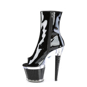 SPECTATOR-1021 Black Patent/Clear-Black Ankle Boot Pleaser US Size (Women's): 6