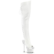 SPECTATOR-3030 White Faux Leather/Clear-White Matte Pleaser US Size (Women's): 6