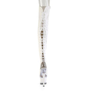 SPECTATOR-3030 White Faux Leather/Clear-White Matte Pleaser US Size (Women's): 6