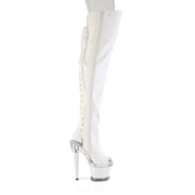 SPECTATOR-3030 White Faux Leather/Clear-White Matte Pleaser US Size (Women's): 6