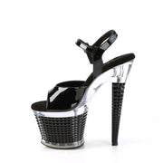 SPECTATOR-709 Black Patent/Clear-Black Platform Sandal Pleaser US Size (Women's): 6
