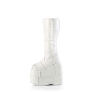 STACK-301 White Vegan Leather Knee Boot Demonia US Size (Unisex/Men's): 4