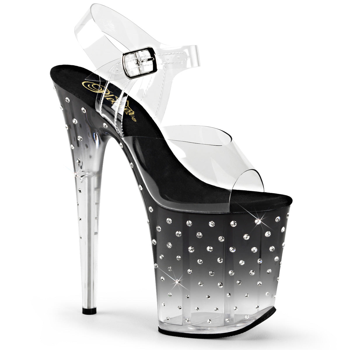 STARDUST-808T Clear/Black Clear Sandals