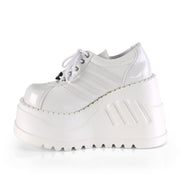 STOMP-08 White Patent -Vegan Leather Demonia US Size (Women's): 5