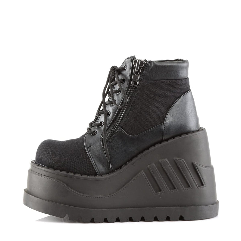 STOMP-10 Black Canvas-Vegan Leather Demonia US Size (Women's): 5