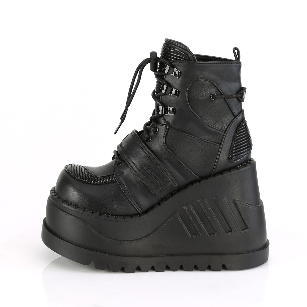 STOMP-13 Black Vegan Leather Ankle Boot Demonia US Size (Women's): 6