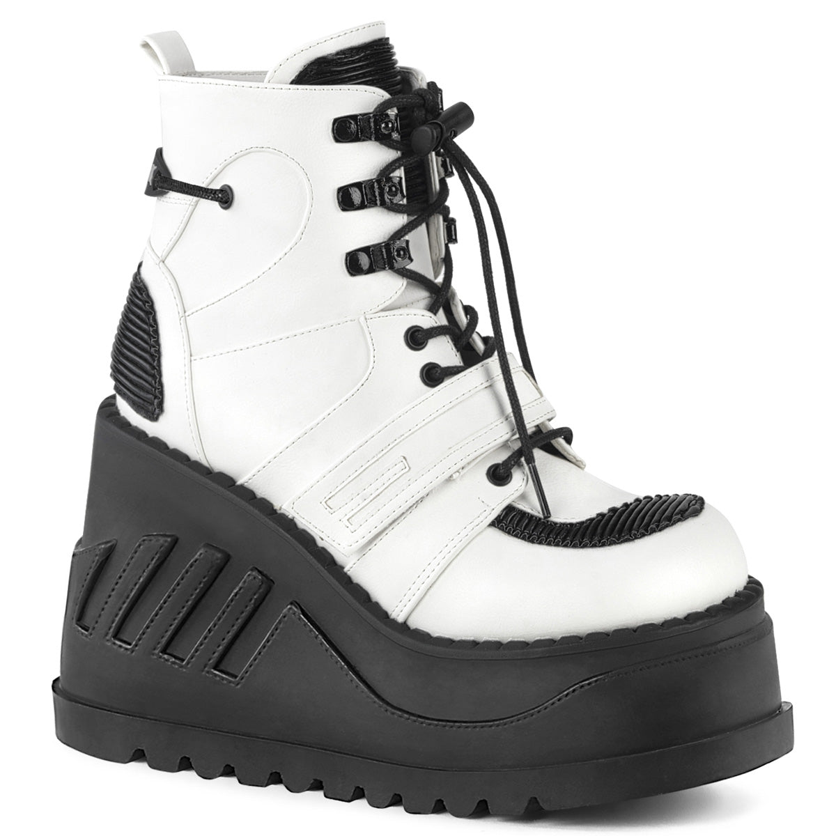 STOMP-13 White Vegan Leather Ankle Boot