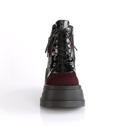 STOMP-18 Black Patent Burgundy Velvet