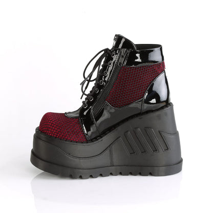 STOMP-18 Black Patent Burgundy Velvet
