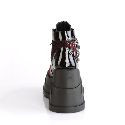 STOMP-18 Black Patent Burgundy Velvet