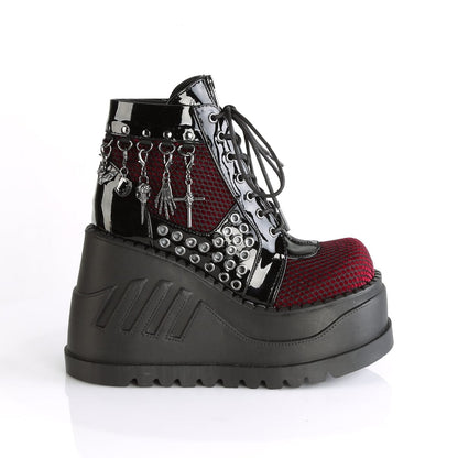 STOMP-18 Black Patent Burgundy Velvet