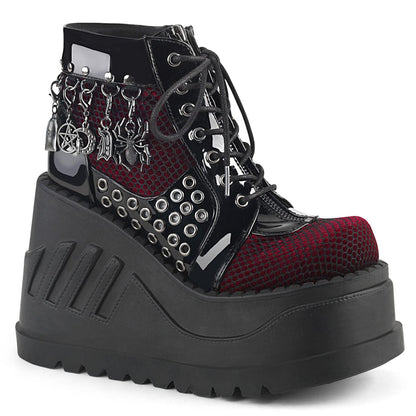 STOMP-18 Black Patent Burgundy Velvet