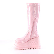 STOMP-200 Baby Pink Hologram Stretch Patent Demonia US Size (Women's): 5